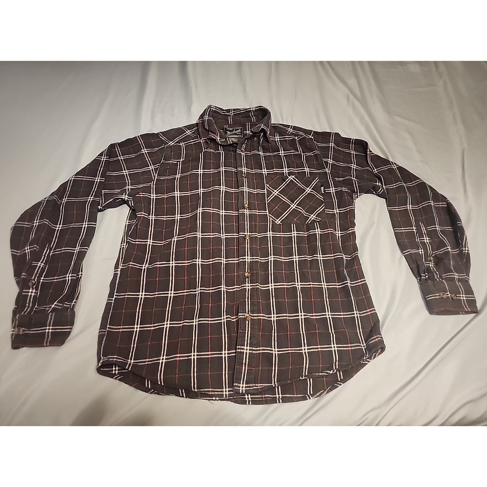 Men's Woolrich (4004 Grn) Dark Green Red Navy Blue Plaid Shirt
